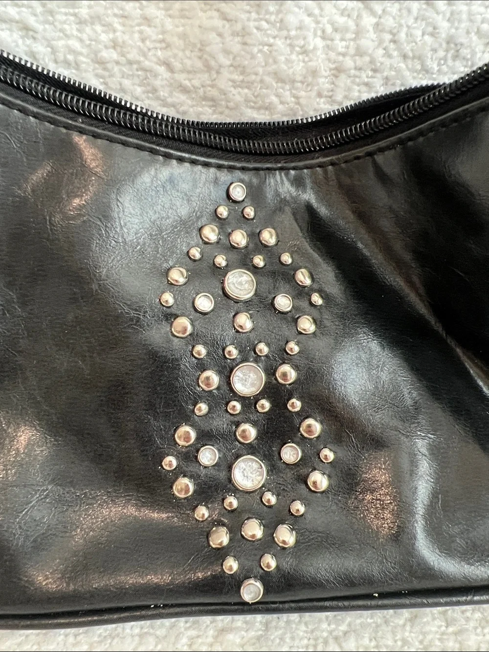 Vintage Y2K Black Studded Shoulder Bag